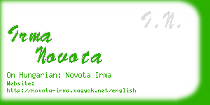 irma novota business card